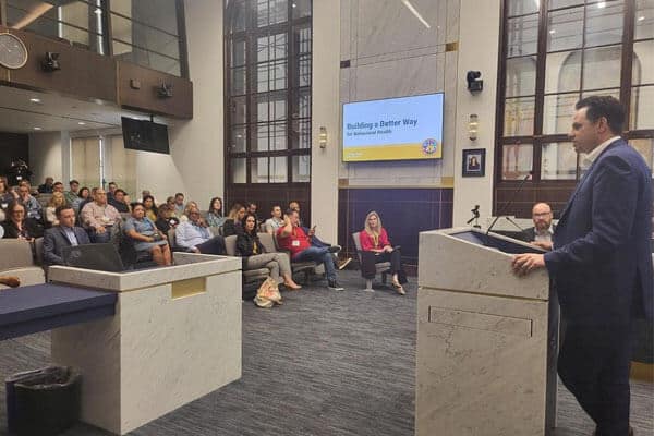 Man giving presentation on Building a Better Way