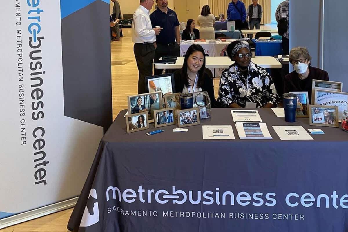 Convention table display for Metro Business Center